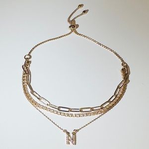 EXPRESS 3 Row Initial Bracelet (N)